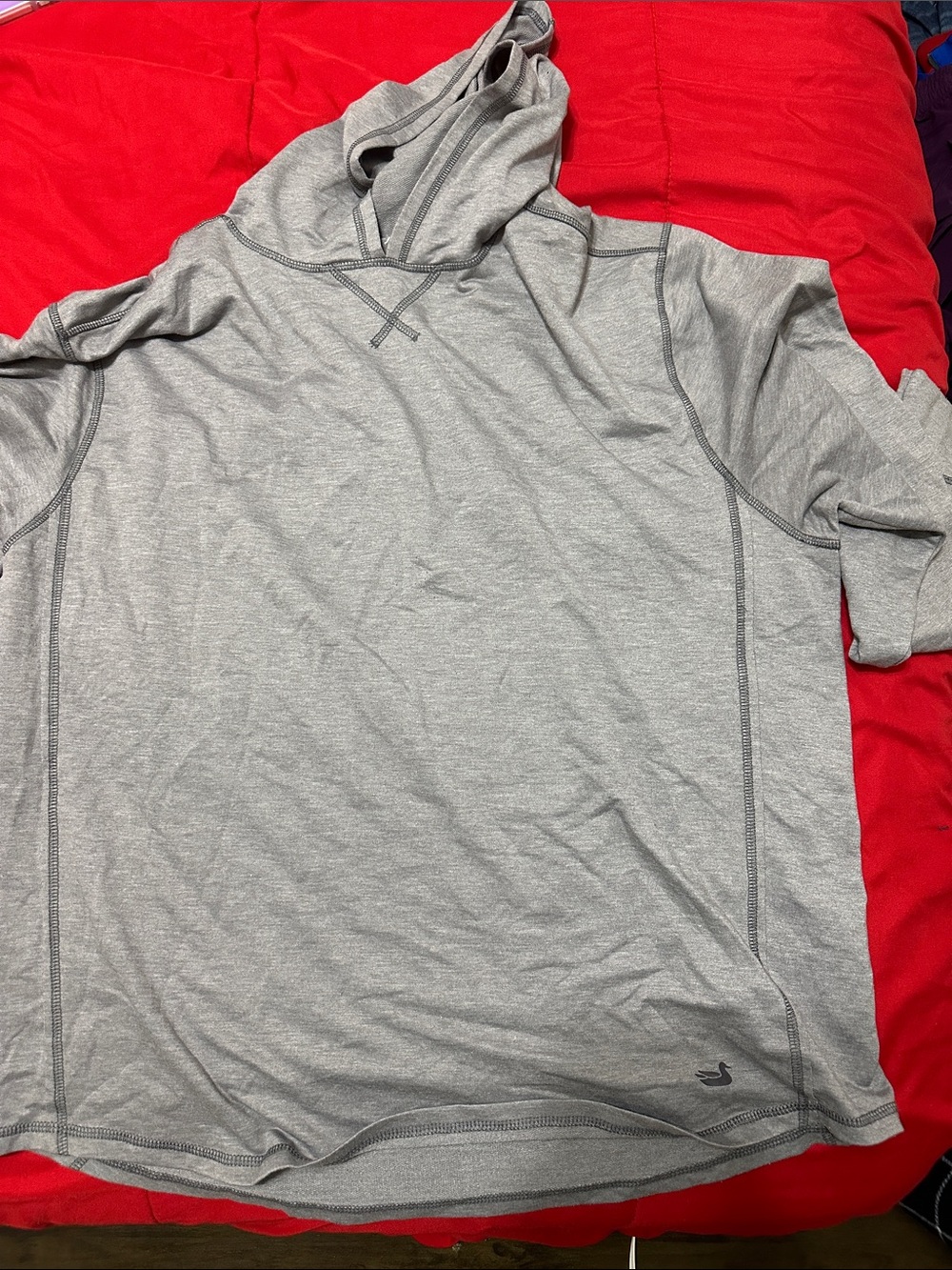 Southern Marsh Men's Heather Gray Hooded Long-Sleeve Shirt